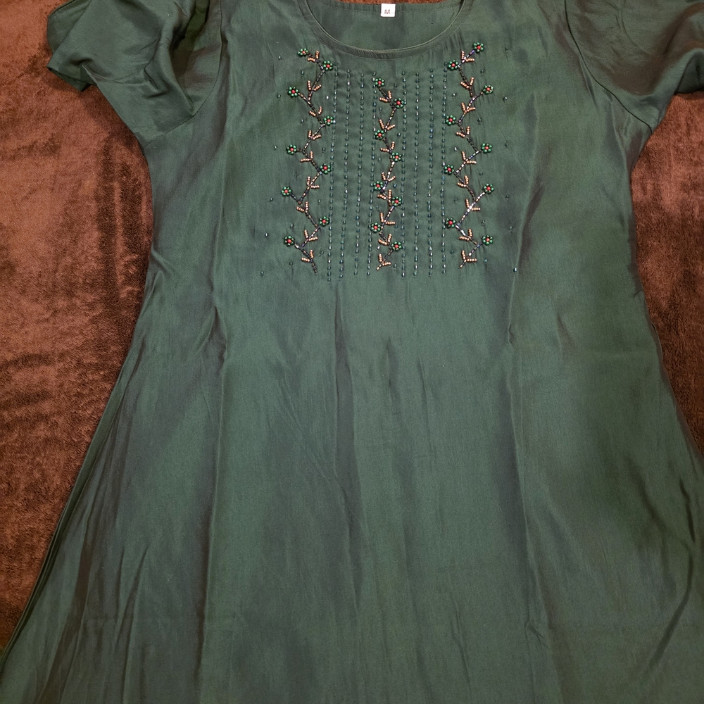 Elegant Green Embroidered Dress